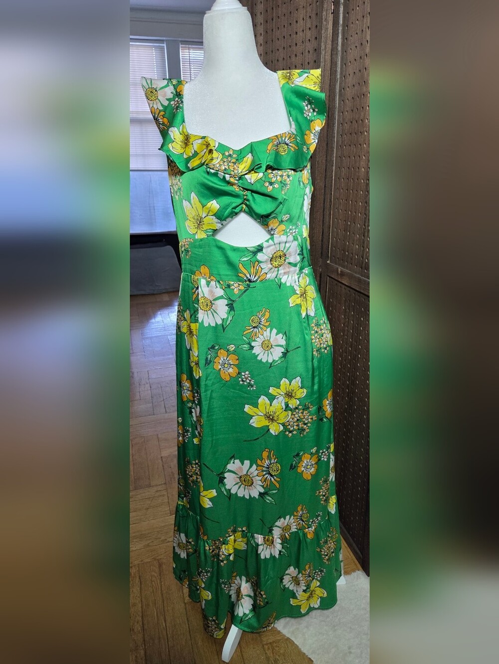 NEW Collective Concepts green and vellow floral maxidress